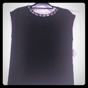 Halogen Black Beaded Blouse